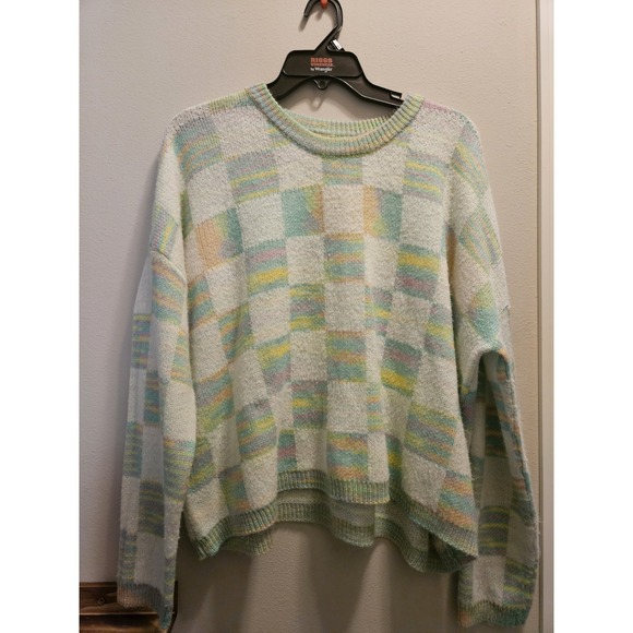 Pink Lily Sweaters - Pink Lily Green Color Block Sweater